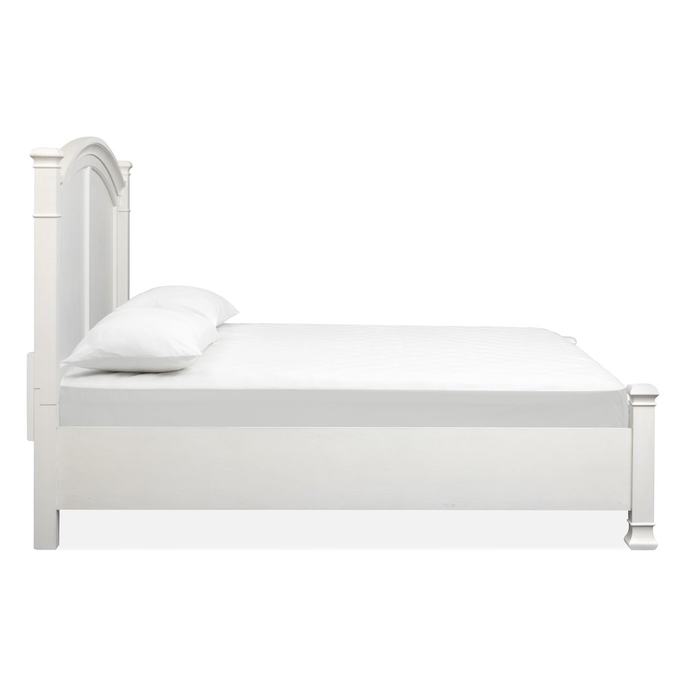 Kingston Whisper White And Cerused Nutmeg Queen Panel Bed