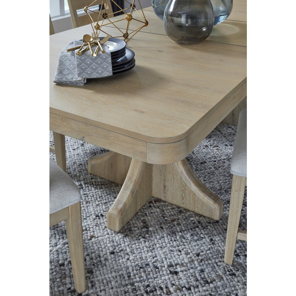 Somerset Butternut Extendable Trestle Dining Table