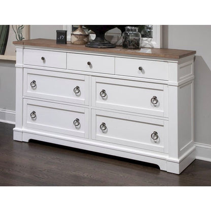 Kingston Whisper White And Cerused Nutmeg Drawer Dresser