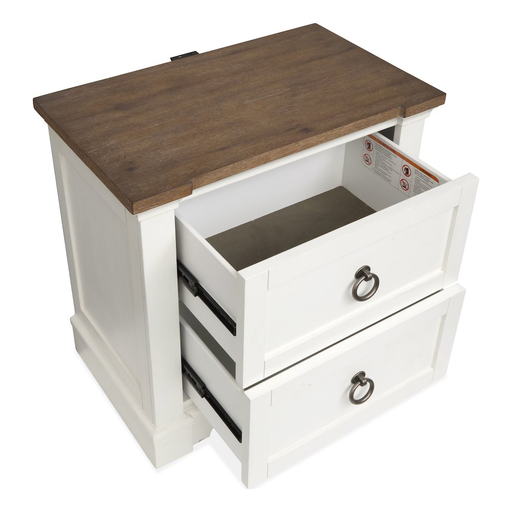 Kingston Whisper White And Cerused Nutmeg Drawer Nightstand