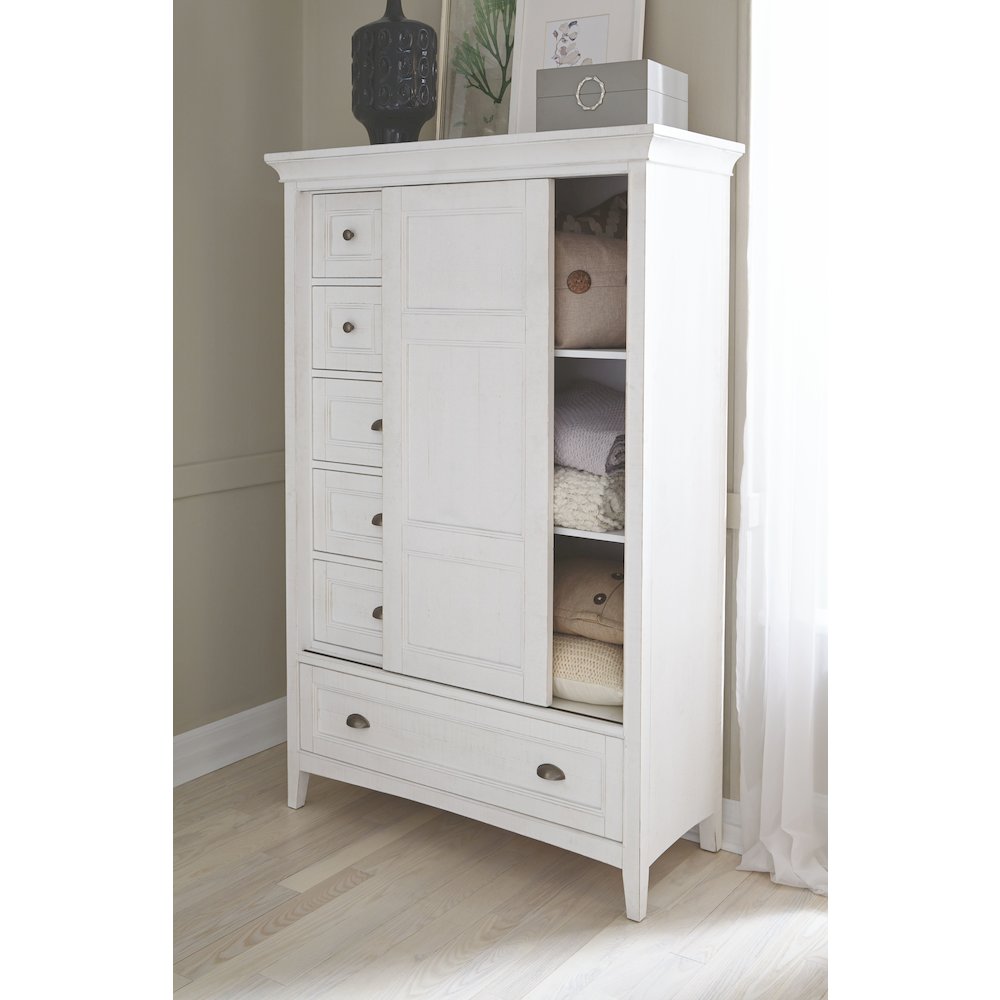 Heron Cove Chalk White And Dovetail Grey Door Chest