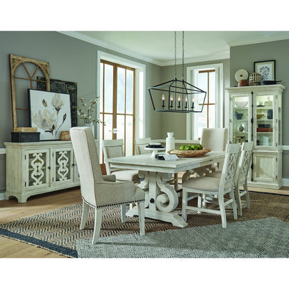 Bronwyn Alabaster And Toasted Nutmeg Upholstered Host Chair Two Pack