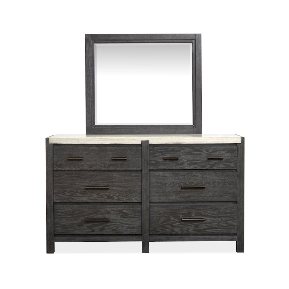 Plum Creek Ravenwood Black Drawer Dresser With Landscape Mirror