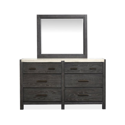 Plum Creek Ravenwood Black Drawer Dresser With Landscape Mirror
