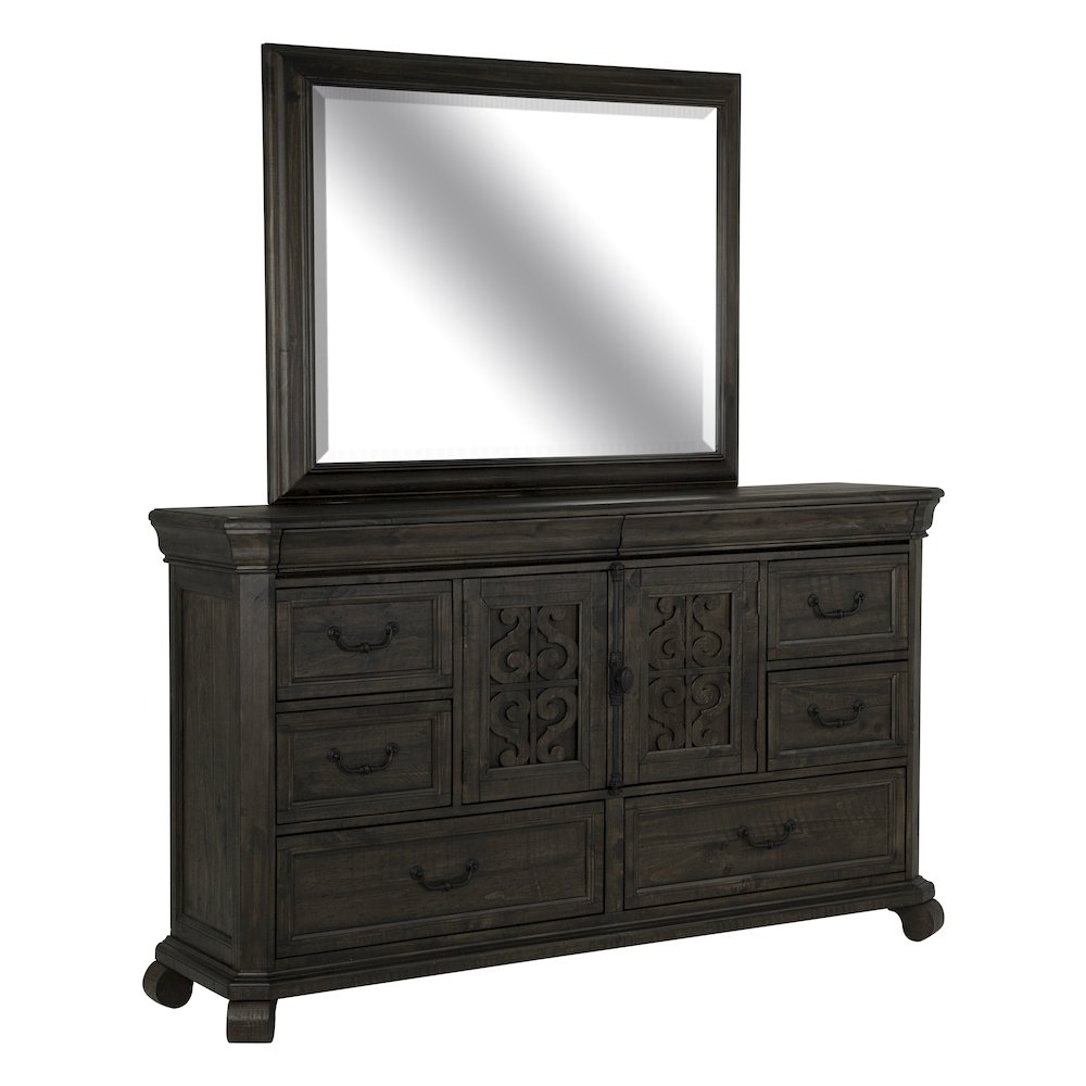 Bellamy Peppercorn Drawer Dresser With Landscape Mirror
