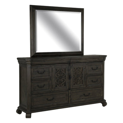 Bellamy Peppercorn Drawer Dresser With Landscape Mirror