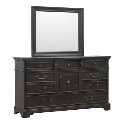 Pulaski Hickory Creek Brown Velvet 10 Drawer Dresser With Mirror