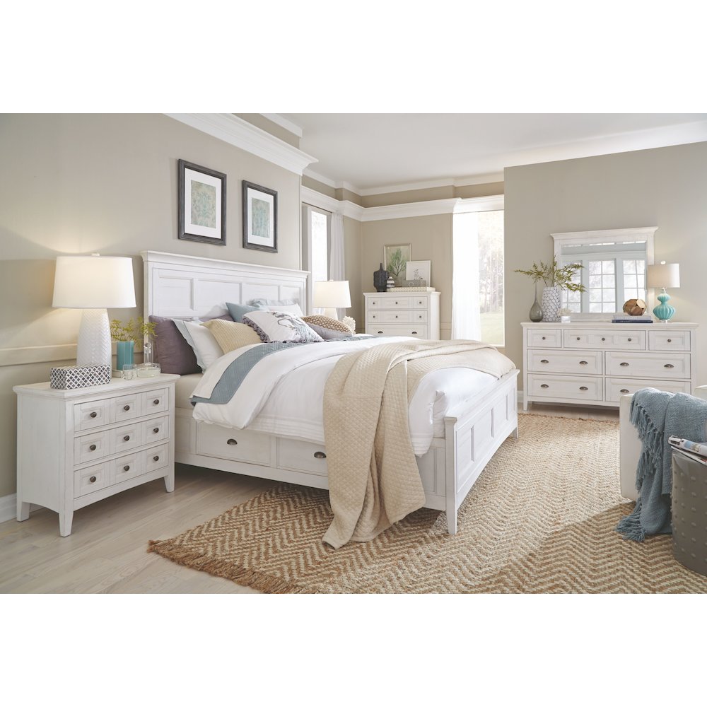 Heron Cove Chalk White And Dovetail Grey Drawer Nightstand