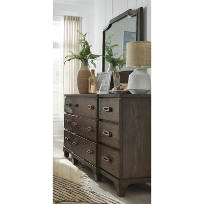 Sugar Mill Spiced Rum Drawer Dresser With Shaped Mirror