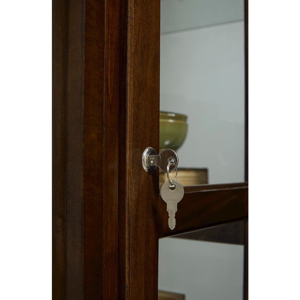 Pulaski Curios Deep Brown Sliding Door 5 Shelf Curio Cabinet