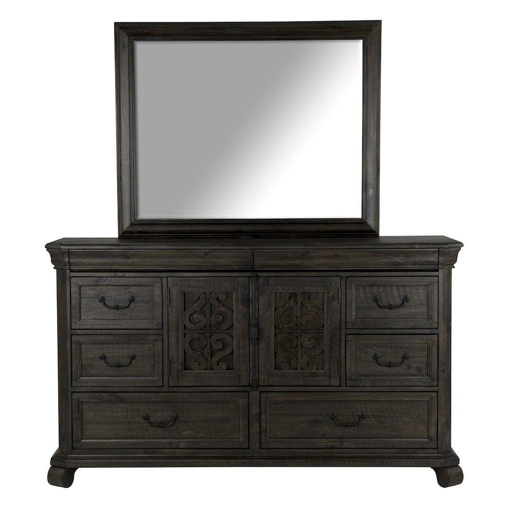 Bellamy Peppercorn Drawer Dresser With Landscape Mirror