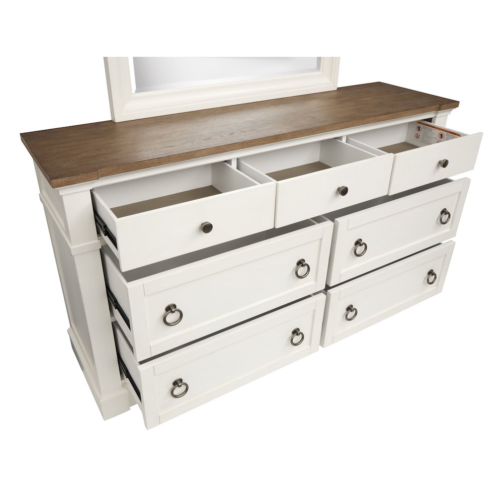 Kingston Whisper White And Cerused Nutmeg Drawer Dresser