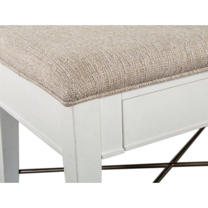 Heron Cove Chalk White And Dovetail Grey Upholstered Bench
