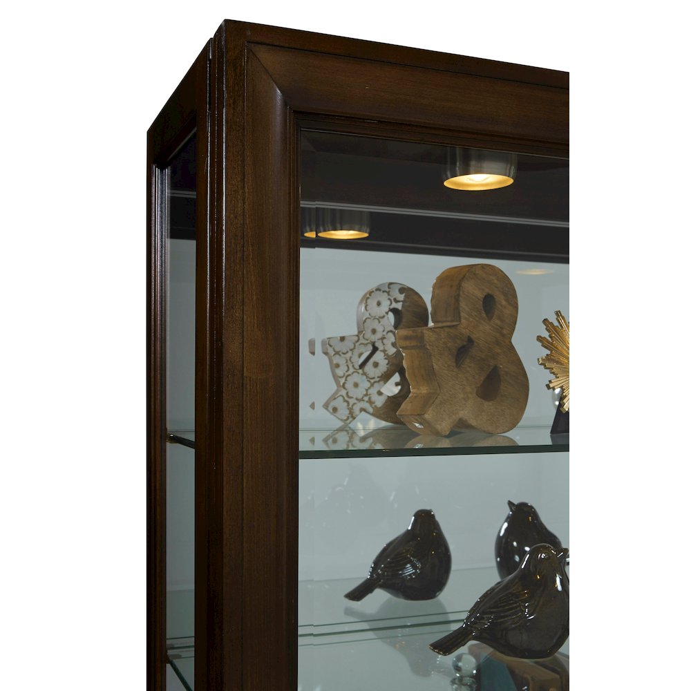 Pulaski Curios Deep Brown Sliding Door 5 Shelf Curio Cabinet