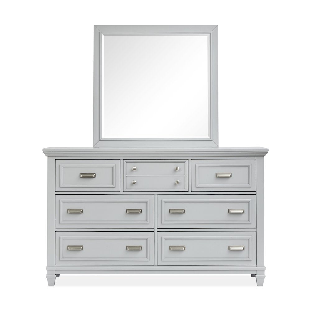 Charleston Harbor Gray Grey Drawer Dresser With Landscape Mirror