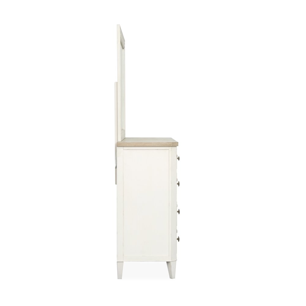 Echo Isles Sea Pearl And Driftwood Double Drawer Dresser With Landscape Mirror