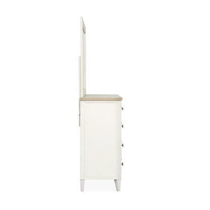 Echo Isles Sea Pearl And Driftwood Double Drawer Dresser With Landscape Mirror