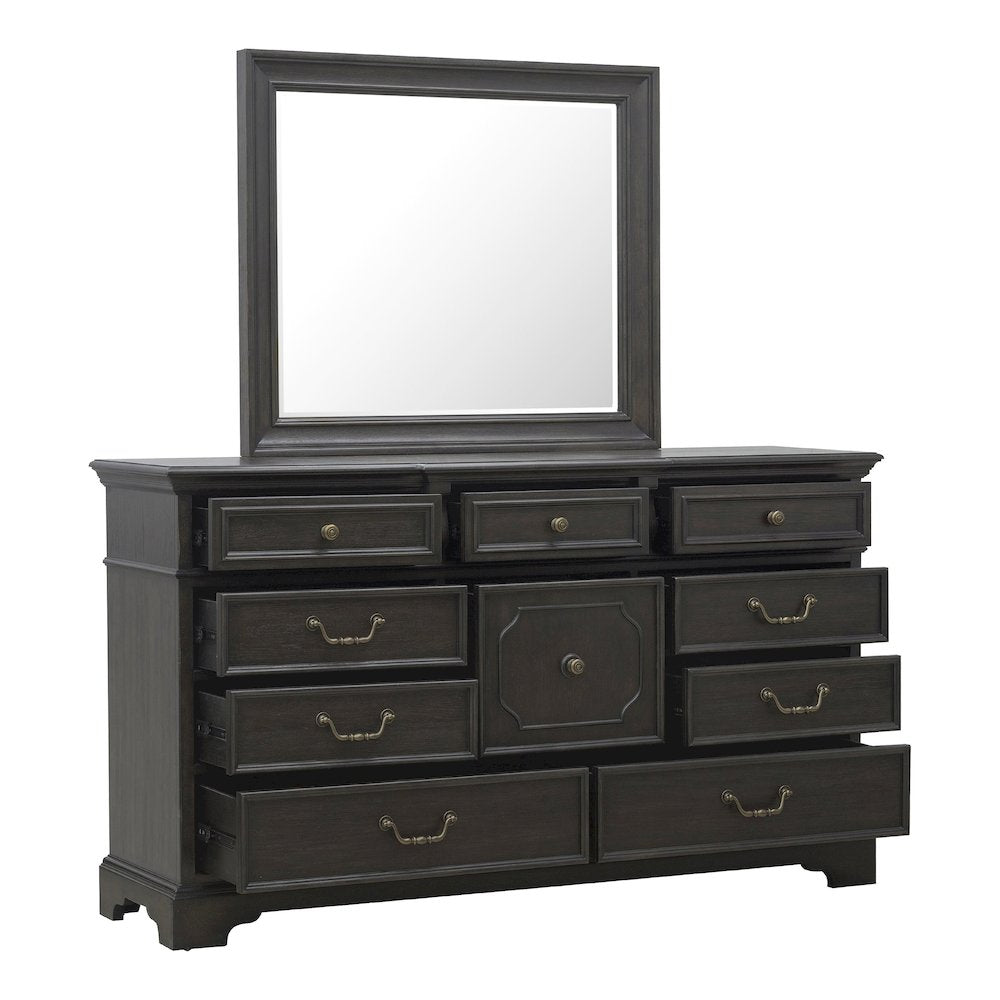 Pulaski Hickory Creek Brown Velvet 10 Drawer Dresser With Mirror