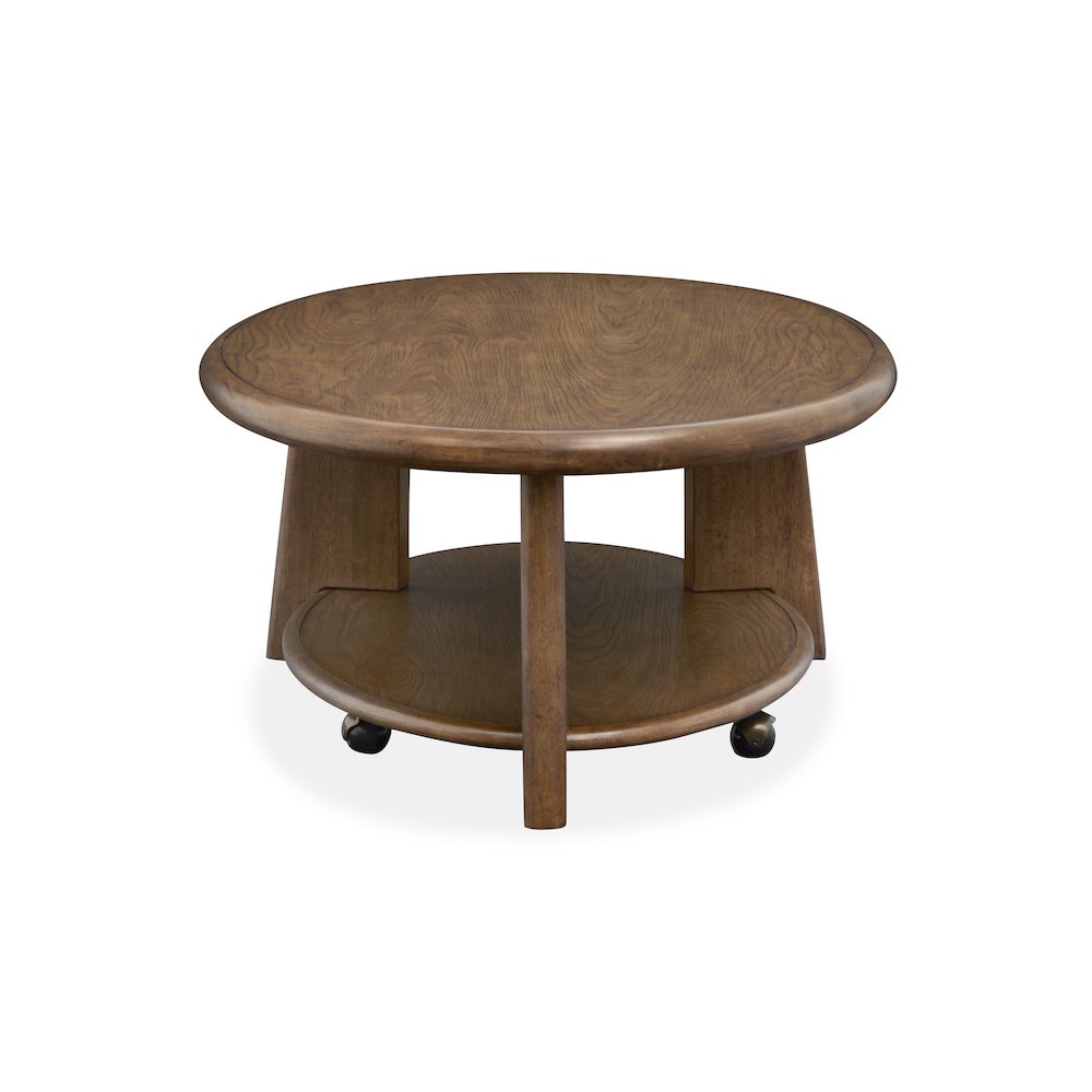 Tanner Tawny Brown Oval Cocktail Table With Casters
