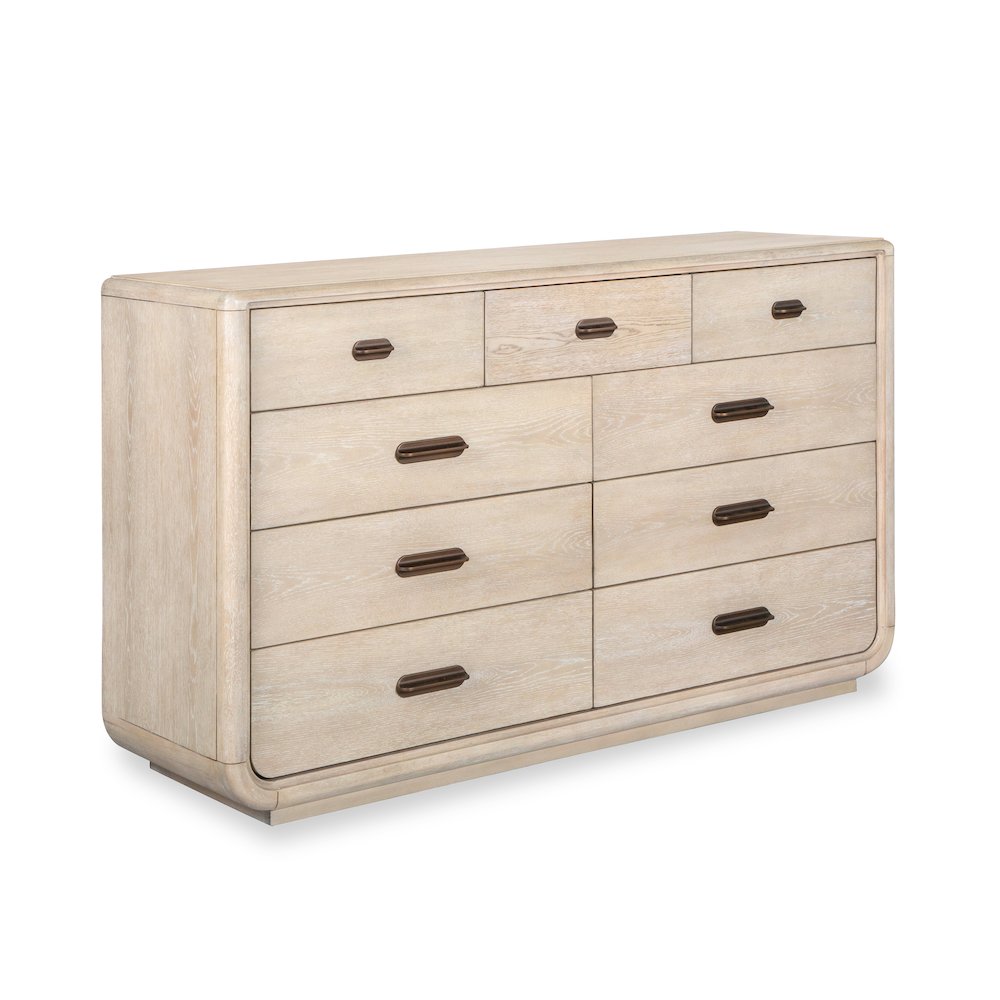 Sunset Cove Sanibel Brown Drawer Dresser With Landscape Mirror