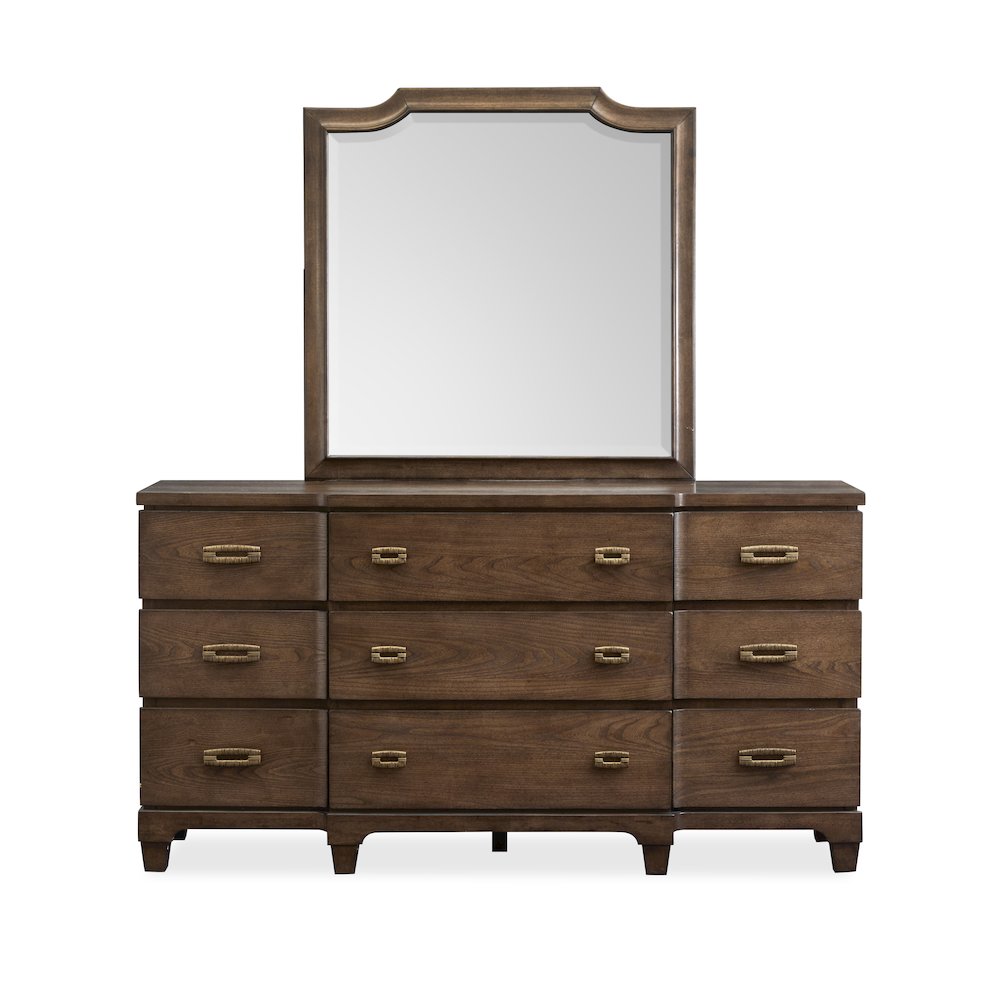 Sugar Mill Spiced Rum Drawer Dresser With Shaped Mirror