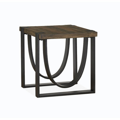 Bowden Rustic Honey And Distressed Iron Rectangular End Table