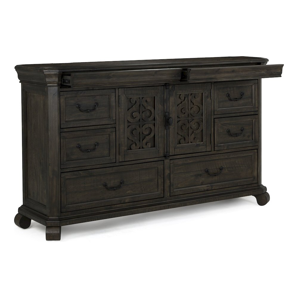 Bellamy Peppercorn Drawer Dresser With Landscape Mirror