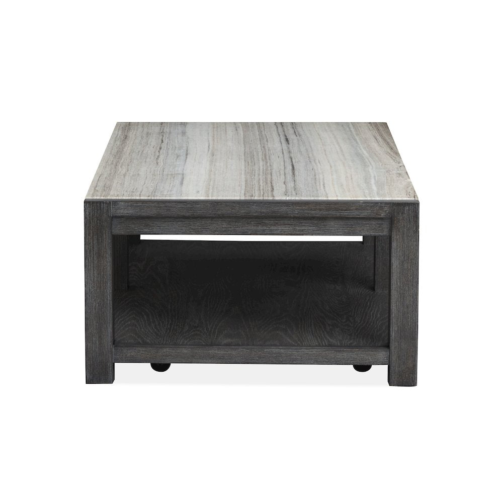 Plum Creek Ravenwood Black Rectangular Cocktail Table With Casters