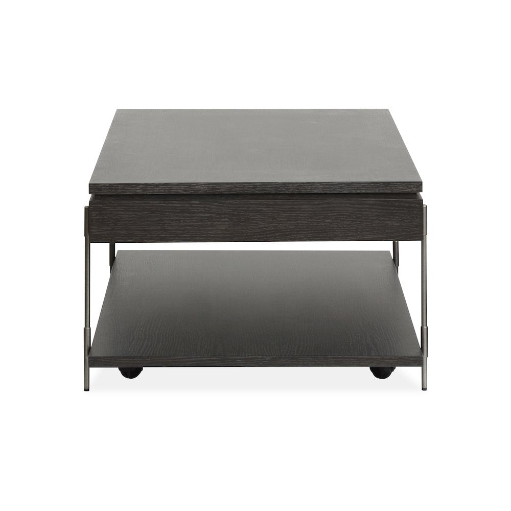 Spencer Dark Briarsmoke Lift Top Storage Cocktail Table With Casters