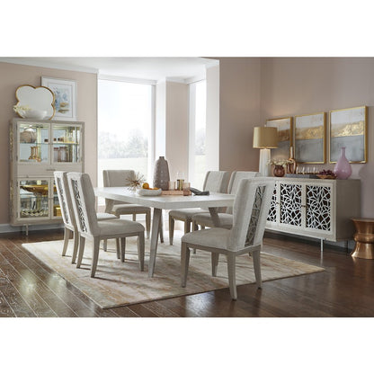 Lenox Warm Silver And Acadia White Display Cabinet
