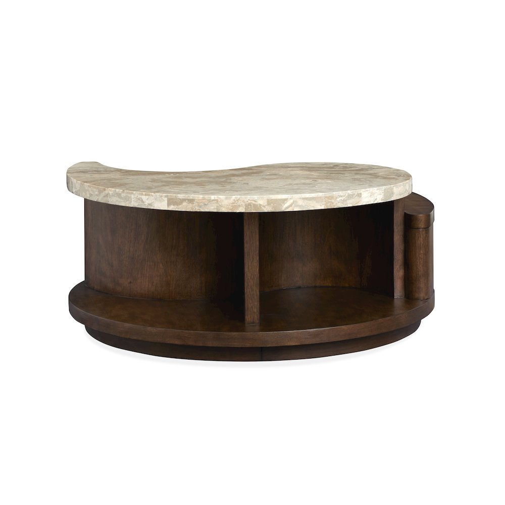 Mcpherson Burnt Umber Round Cocktail Table With Casters