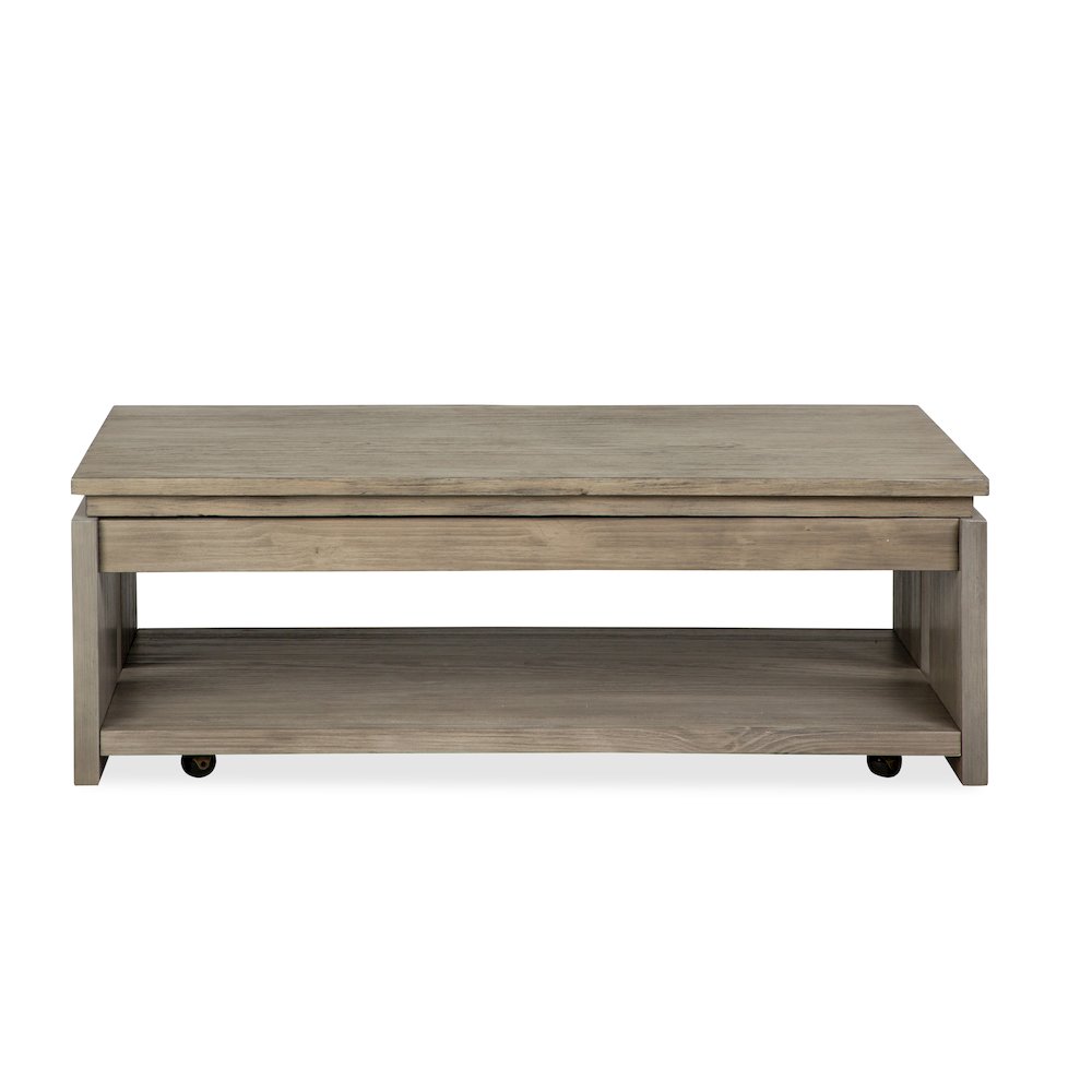 Stone Harbor Grey Rectangular Lift Top Storage Cocktail Table With Casters