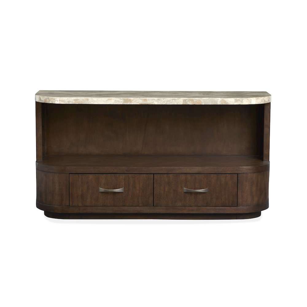 Mcpherson Burnt Umber Demilune Sofa Table