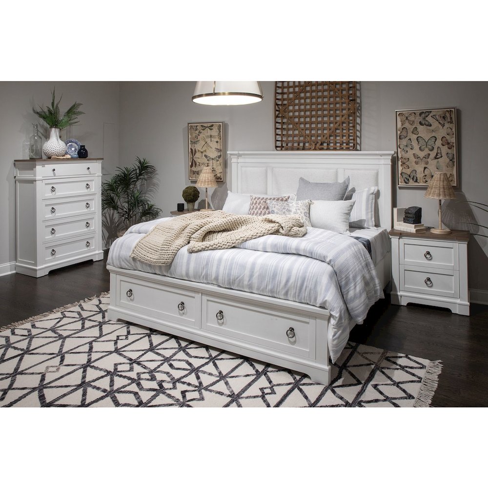 Kingston Whisper White And Cerused Nutmeg Drawer Nightstand