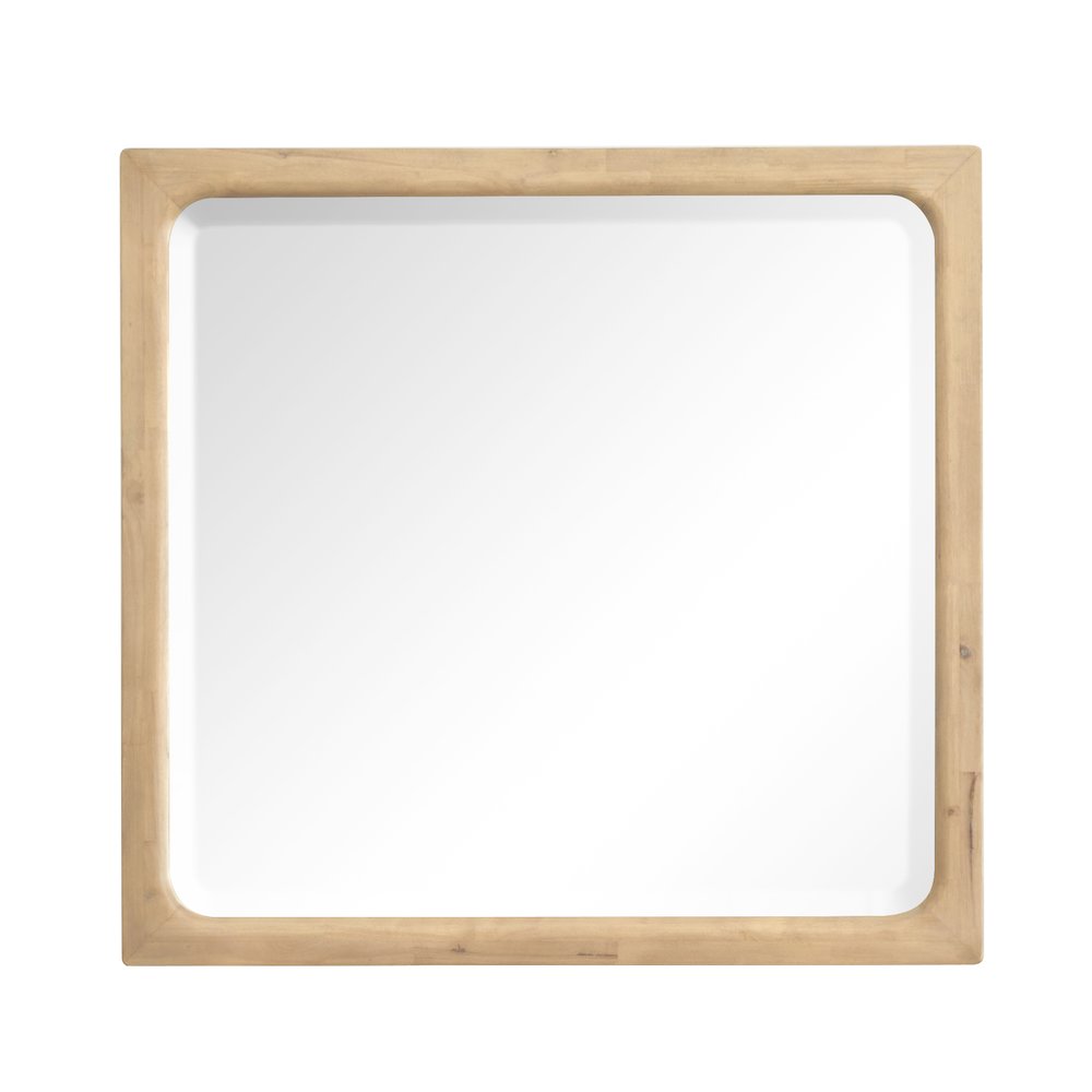 Somerset Butternut Double Drawer Dresser With Landscape Mirror