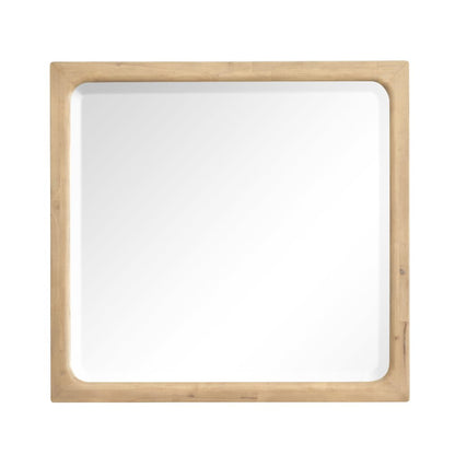 Somerset Butternut Double Drawer Dresser With Landscape Mirror