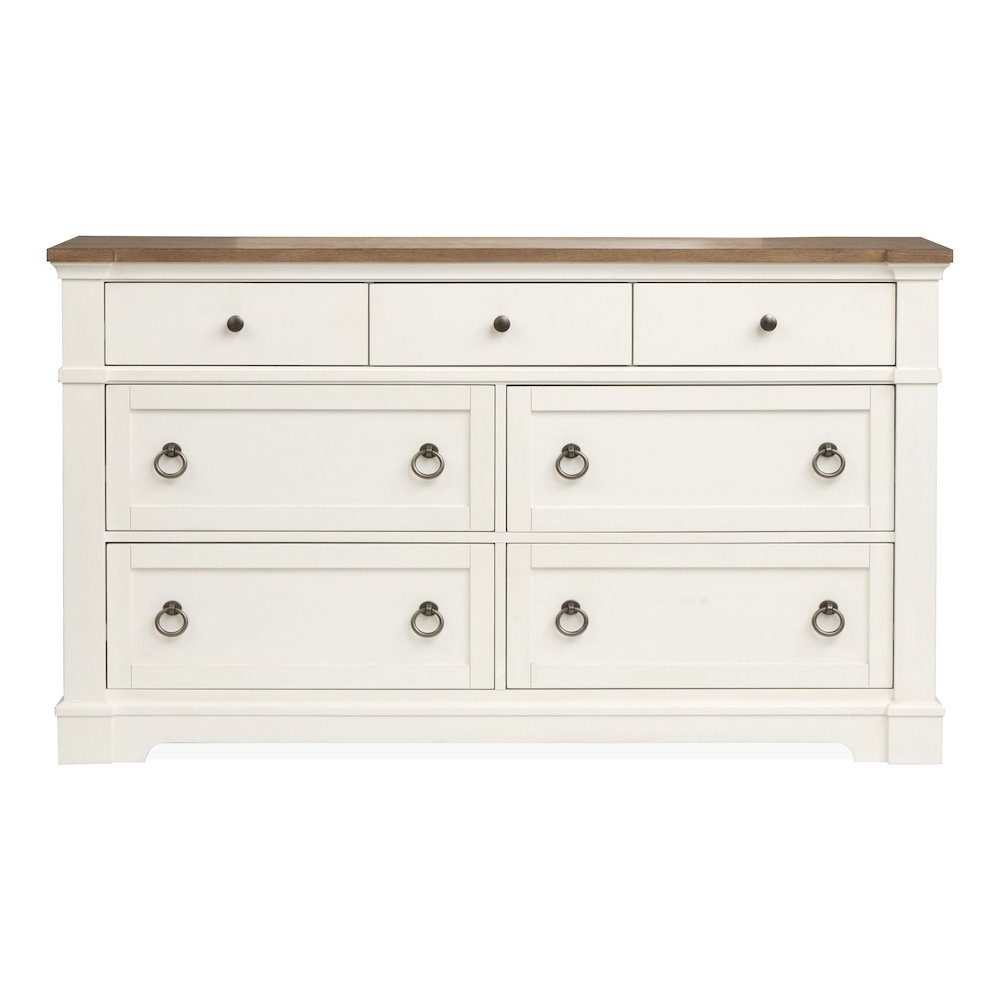 Kingston Whisper White And Cerused Nutmeg Drawer Dresser