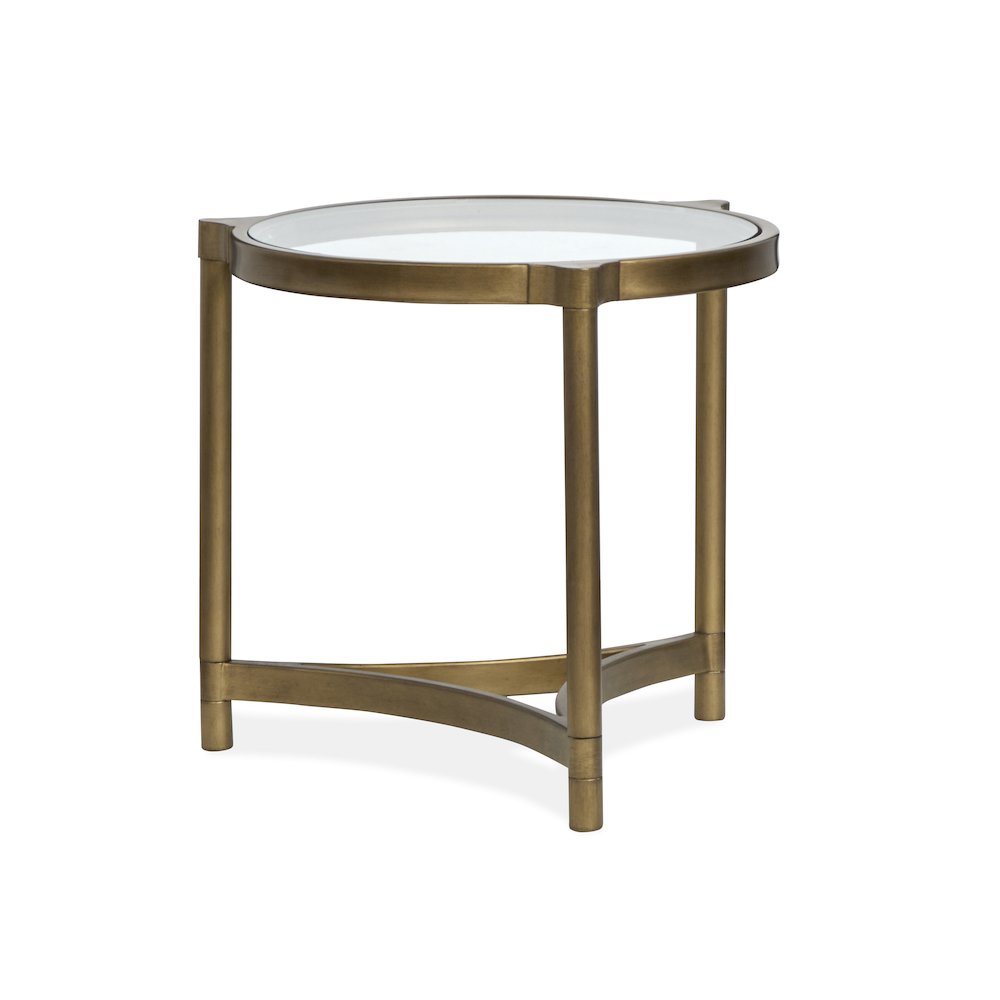 Cassidy Aged Brass And Volakas Classic Round End Table