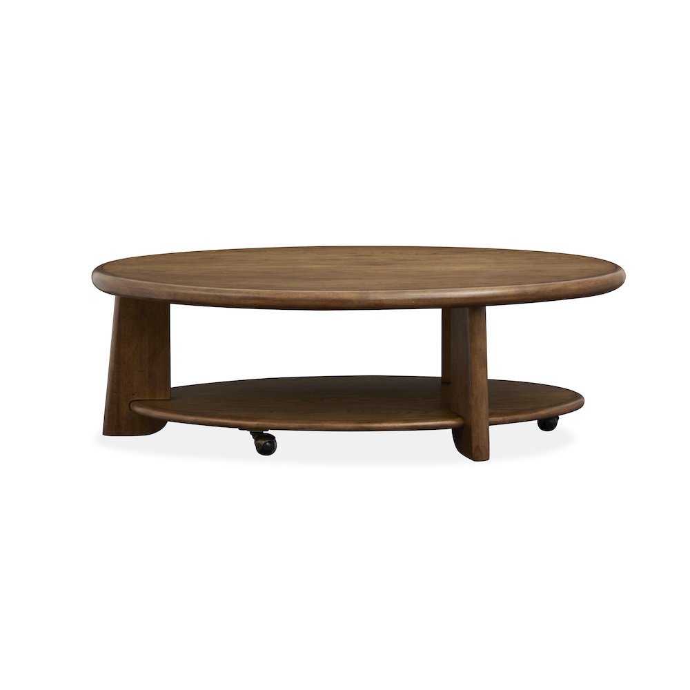 Tanner Tawny Brown Oval Cocktail Table With Casters