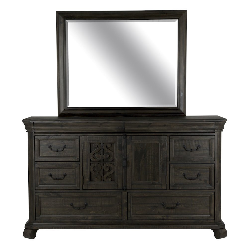 Bellamy Peppercorn Drawer Dresser With Landscape Mirror