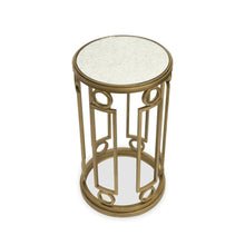 Lorena Burnished Brass Round Accent Table