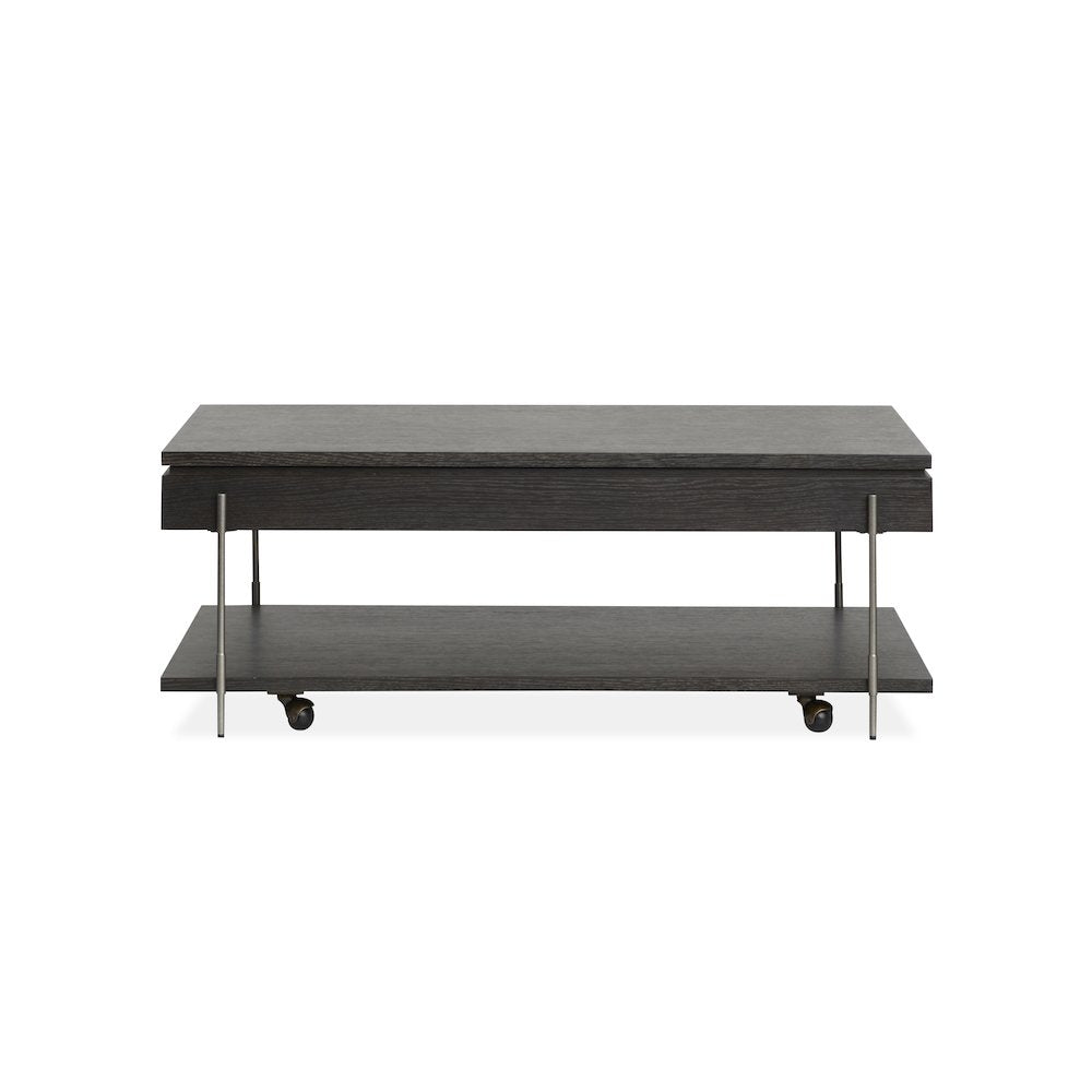 Spencer Dark Briarsmoke Lift Top Storage Cocktail Table With Casters