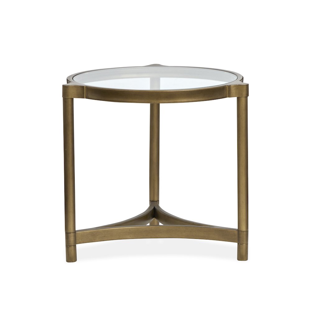 Cassidy Aged Brass And Volakas Classic Round End Table