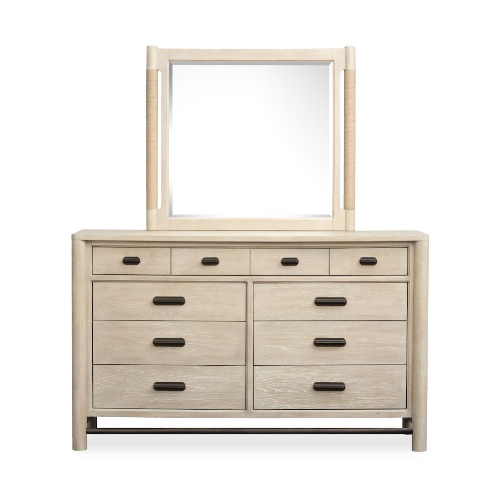 Sunset Cove Sanibel Brown Drawer Dresser With Landscape Mirror