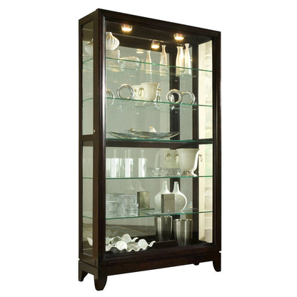 Pulaski Curios Deep Brown Sliding Door 5 Shelf Curio Cabinet