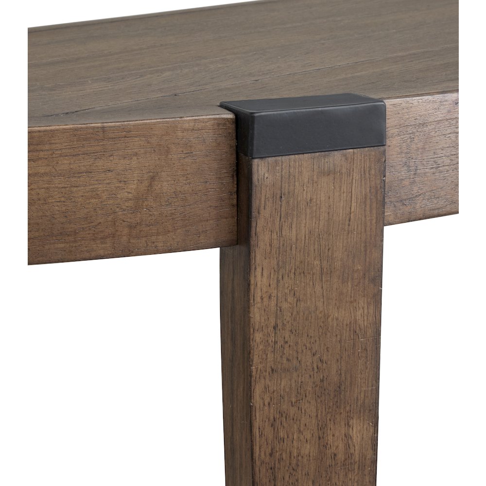 Kaysen Wallaby And Matte Black Demilune Sofa Table