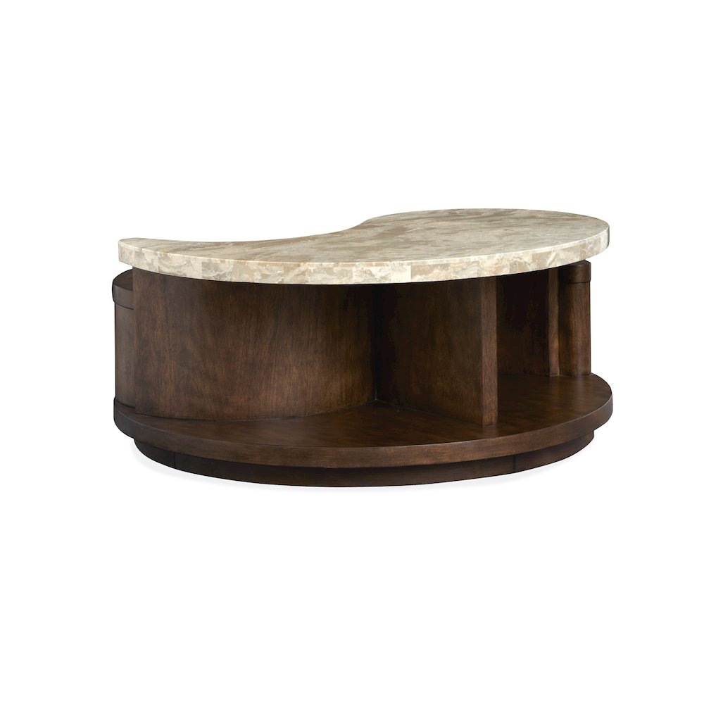 Mcpherson Burnt Umber Round Cocktail Table With Casters
