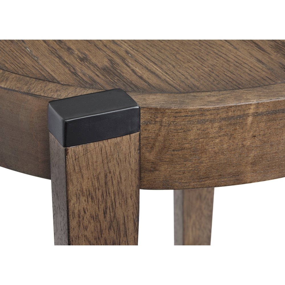 Kaysen Wallaby And Matte Black Round End Table