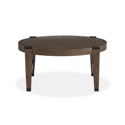 Kaysen Wallaby And Matte Black Round Cocktail Table