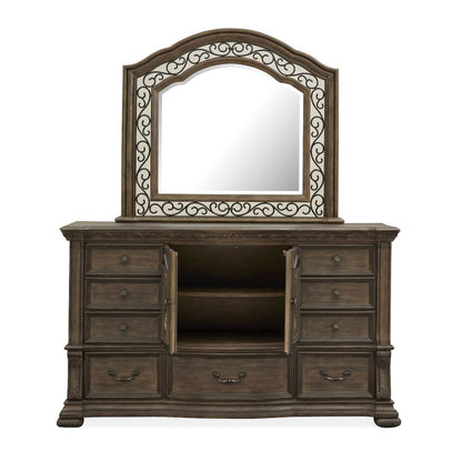 Durango Willadeene Brown Drawer Dresser With Shaped Mirror